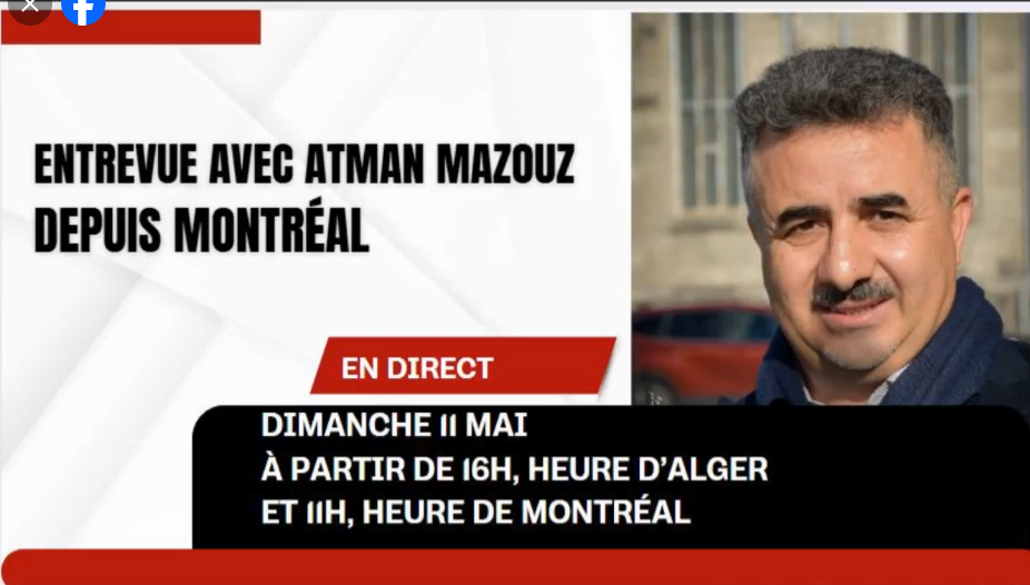 ALTERNATV : Entretien avec M. Atman Mazouz, Président du RCD, en direct depuis Montréal CANADA