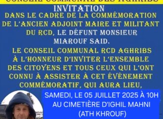 CONSEIL COMMUNAL RCD AGHRIBS : INVITATION