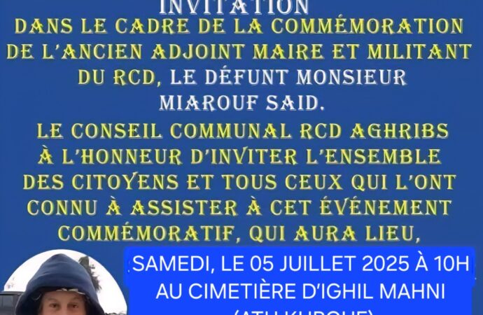 CONSEIL COMMUNAL RCD AGHRIBS : INVITATION