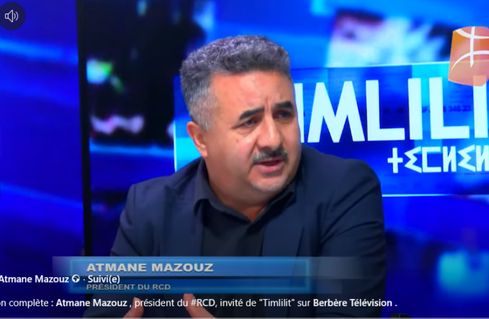 Le président Atmane MAZOUZ, sur Berbère Télévision dans l&rsquo;émission « Timlilit »